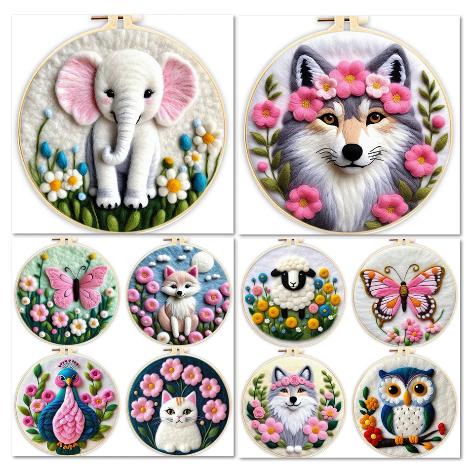 Nadelfilzset - Tiere pink