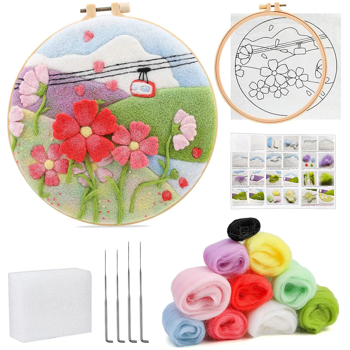 Nadelfilzset - Tiere pink